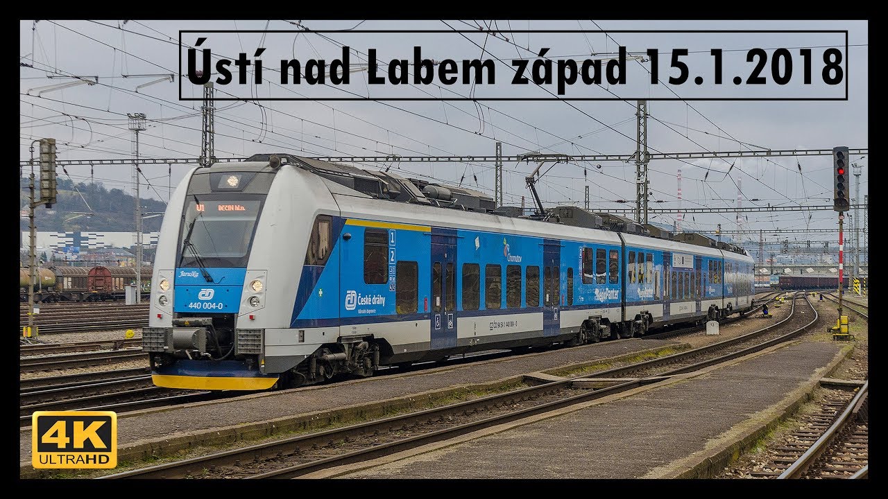 Vlaky Ústí nad Labem západ 15.1.2018 4K