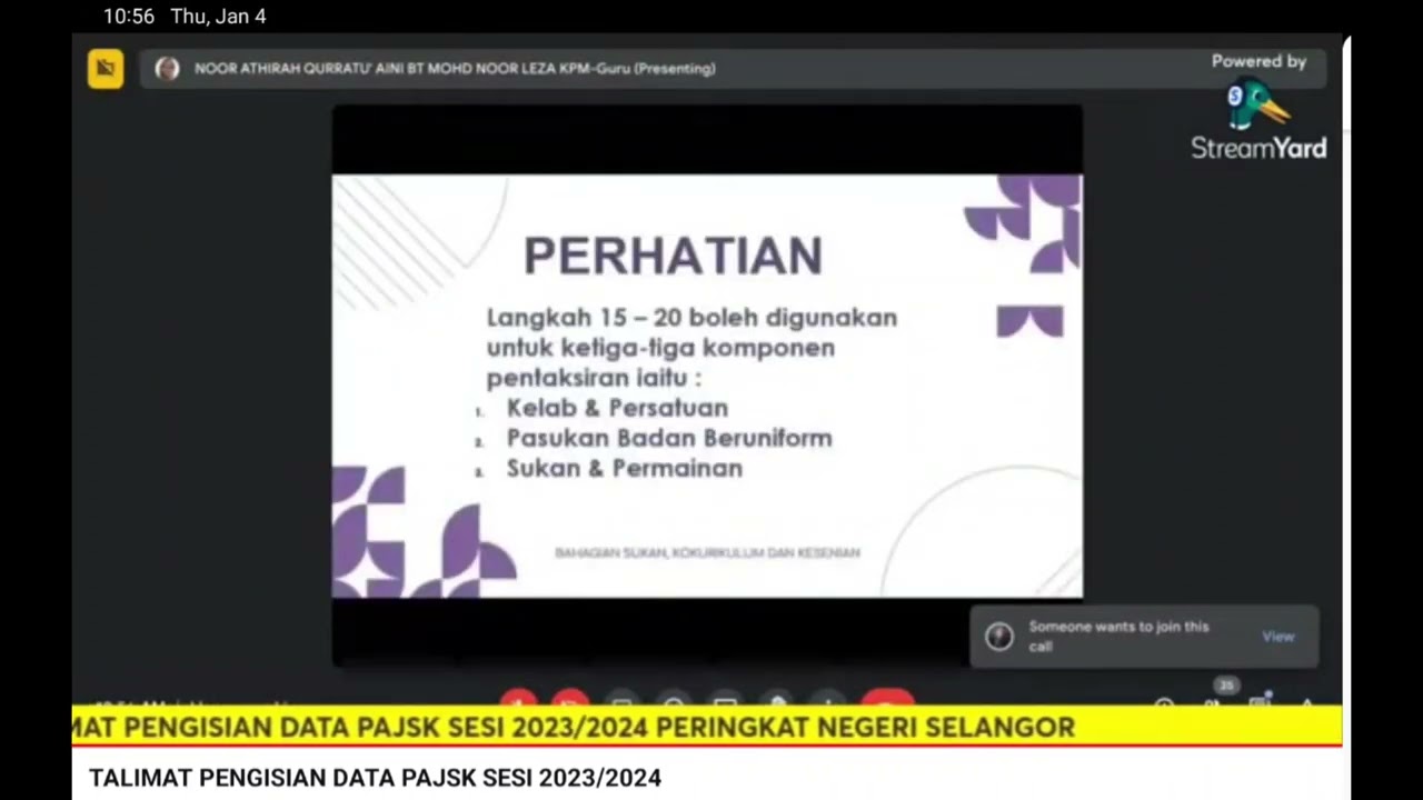 Taklimat Pengisian Data PAJSK oleh Guru Kelas & Guru Kokurikulum dalam sistem idMe (4 Jan 2024)