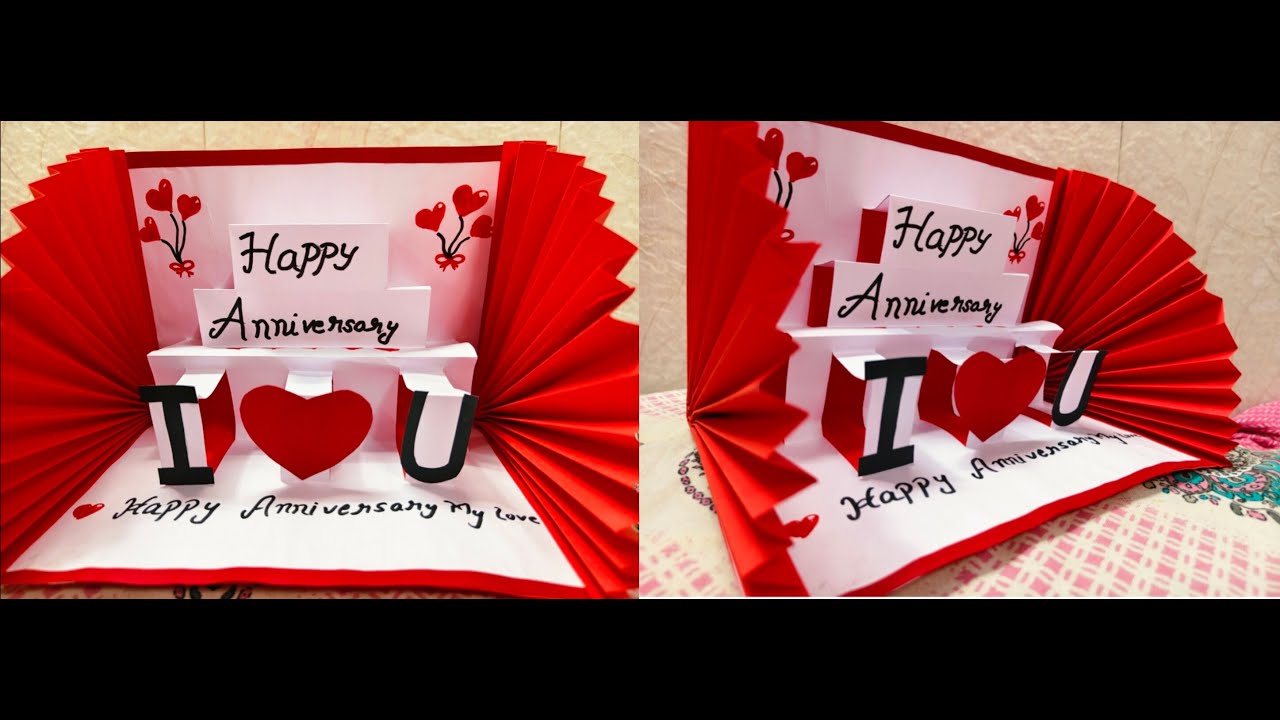 Anniversary  Card Making  Ideas| Romantic DIY Greeting Card  Couple | Anniversary 3D pop up card