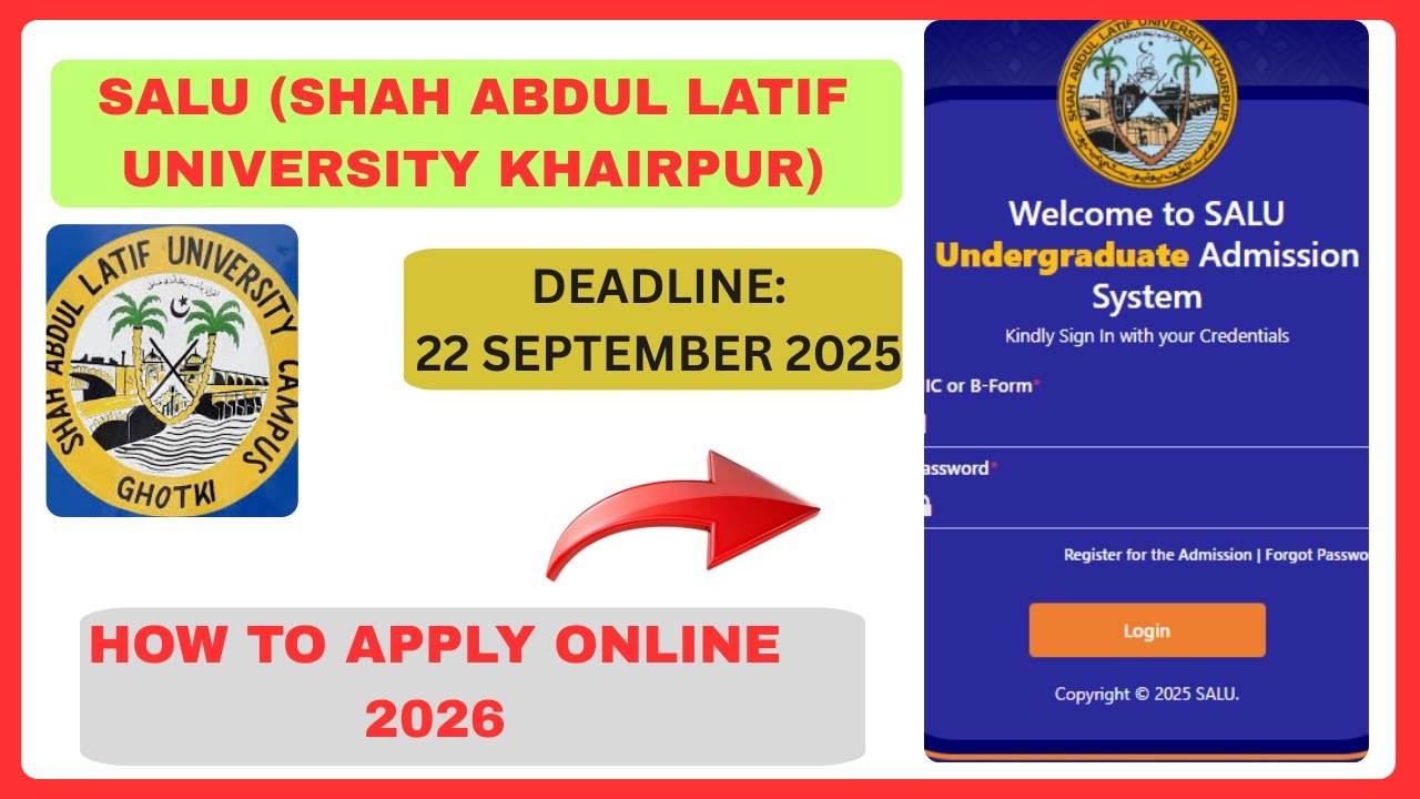 (SALU) Shah Abdul Latif Online Form Submission Process || How to apply online SALU Form.