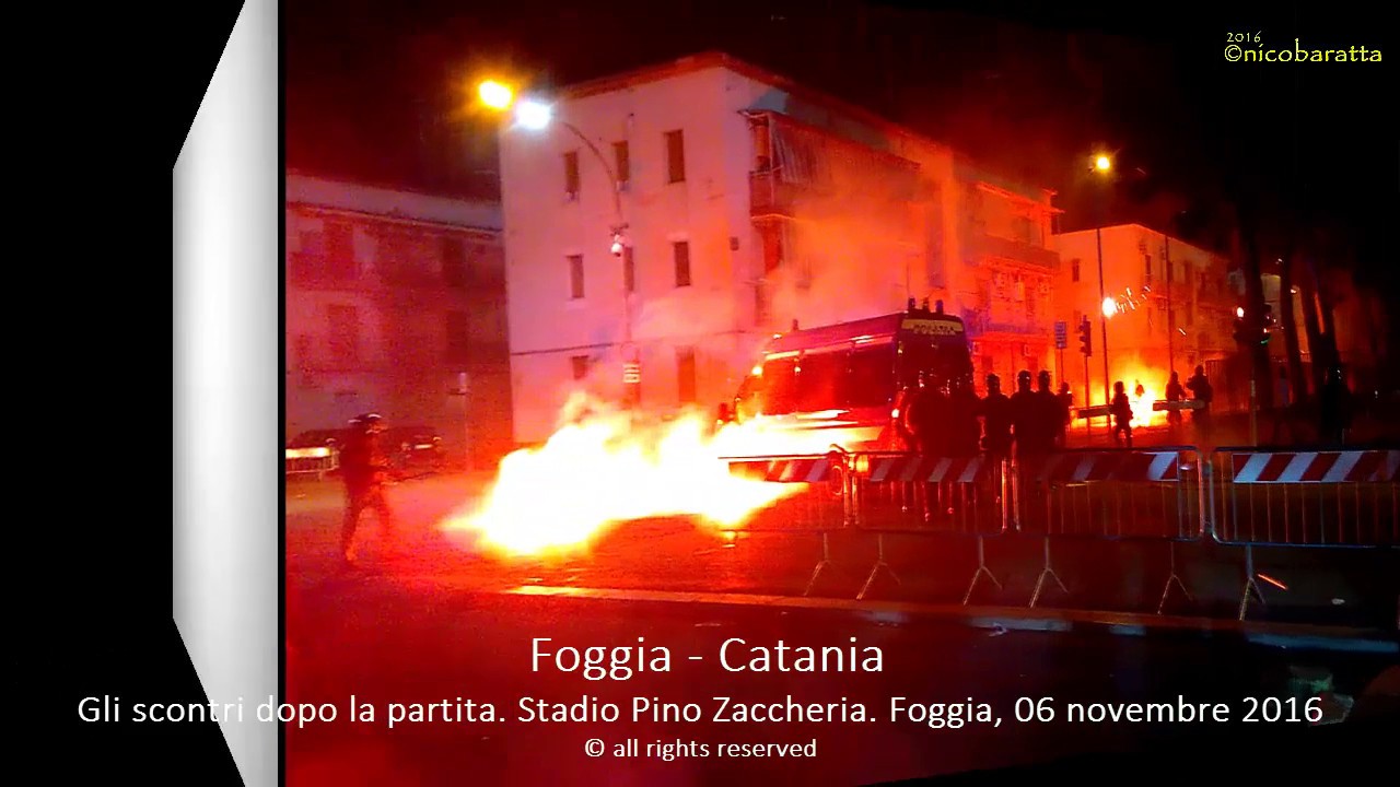 Foggia - Catania, scontri tifoseria e FF OO. Stadio Pino Zaccheria 06 nov 2016