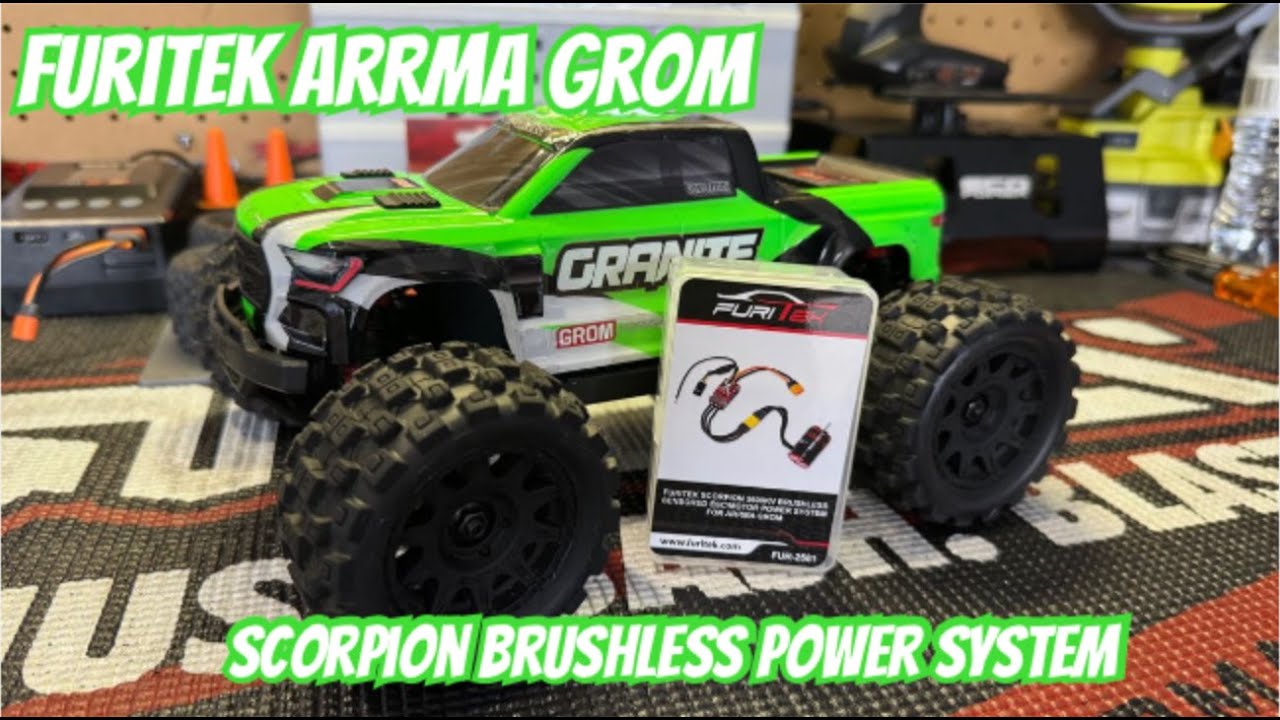 Arrma Granite Grom Brushless Conversion с бесщеточной системой питания Furitek Scorpion Sensored