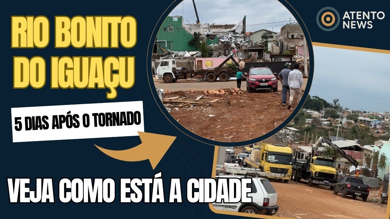 Walking em Rio Bonito do Iguaçu (PR): 5 dias após o tornado, veja como está a cidade