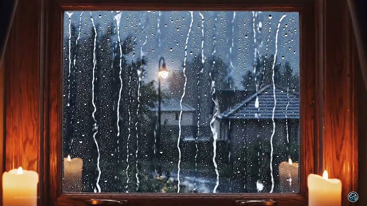 Peaceful Night Rain Outside Window 🌧️ Cozy Cabin Rain Sounds for Deep Sleep & Relaxation