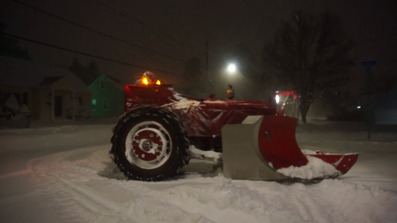 Pre-Dawn Power: Farmall 450 Clears Rochester Sidewalks