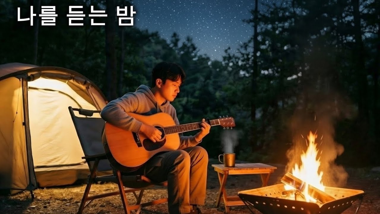 나를 듣는 밤 🎵  #솔로캠핑 #모닥불 #어쿠스틱 #기타 #음악