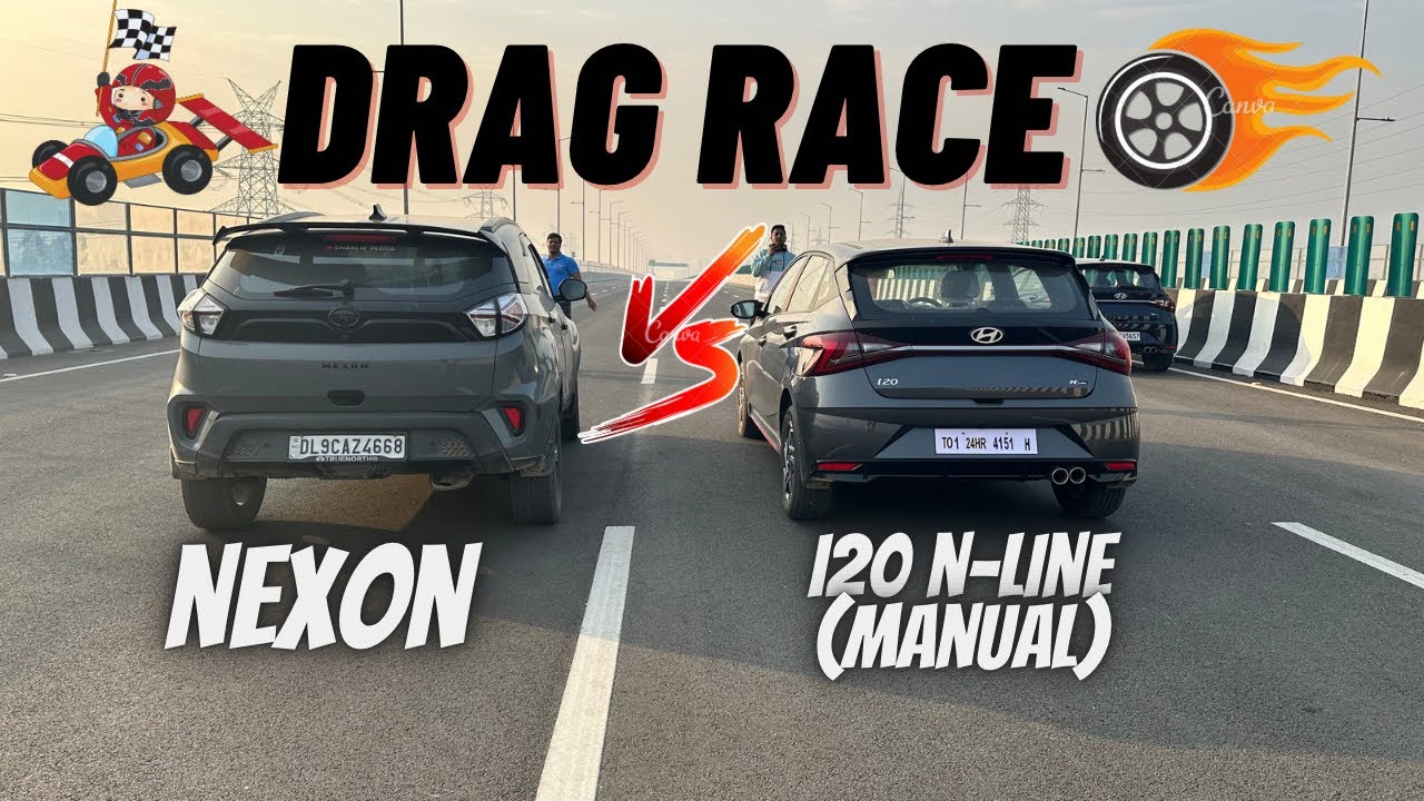Tata Nexon vs I20 N-line :Drag Race🚀🚗|118bhp vs 120bhp| Manual vs Manual| Exclusive😍