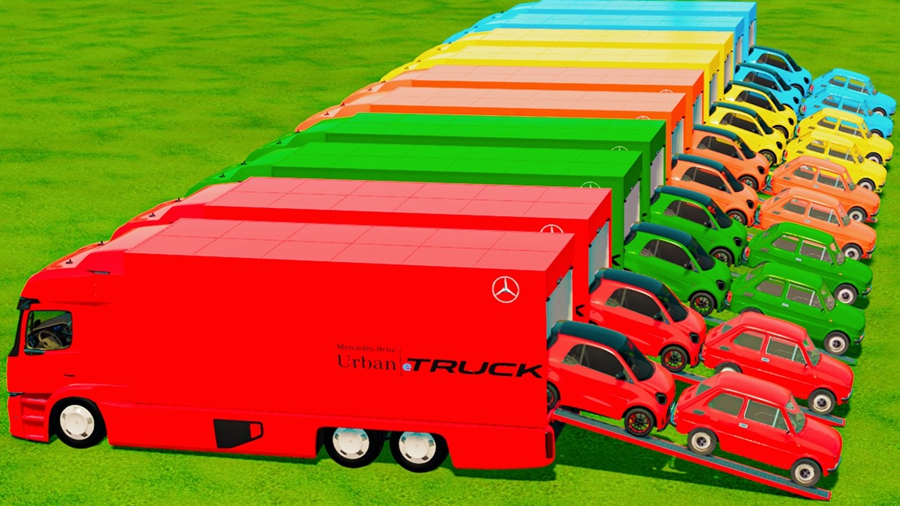TRANSPORTING DOUBLE MINI CARS & SMART CARS WITH URBAN TRUCK | FS22
