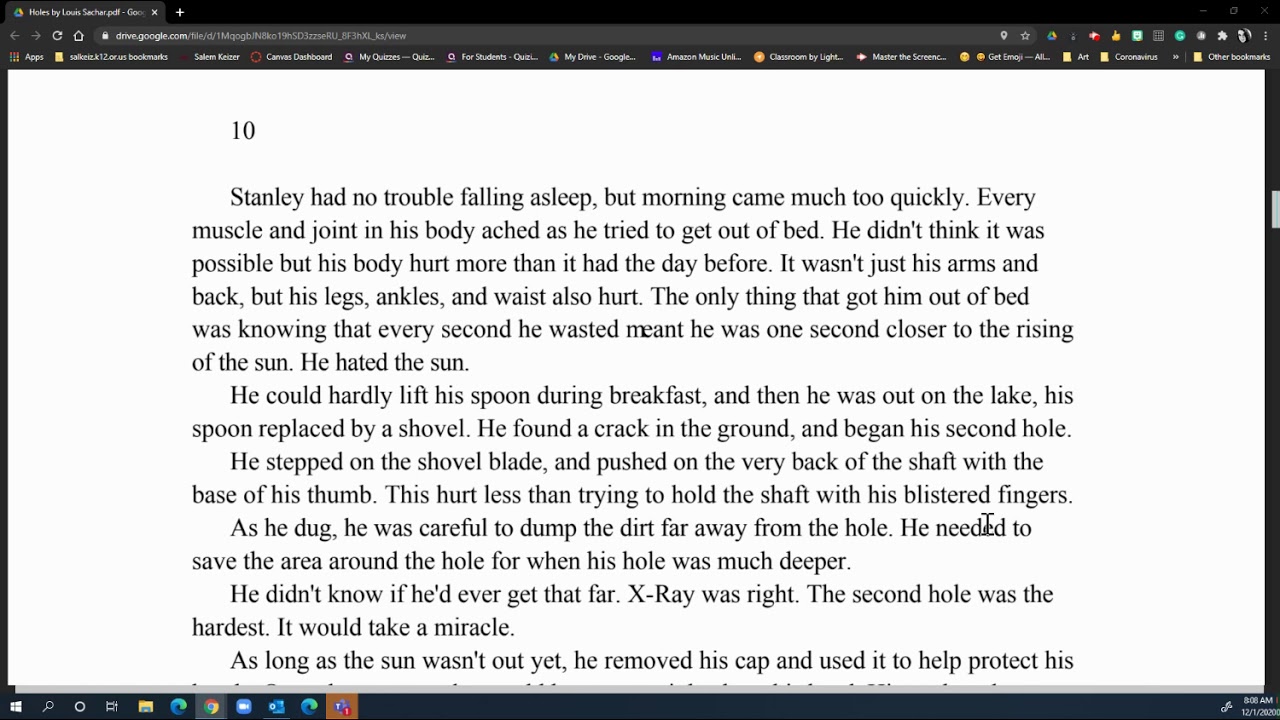 Holes Ch. 8-16