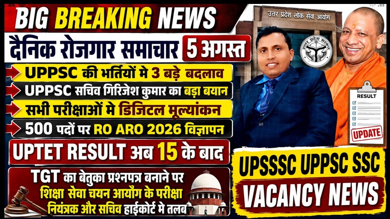 TET RESULT II 500 पदों पर RO ARO NOTIFICATION II UPPSC बदलाव  TGT PGT शिक्षा सेवा चयन आयोग BIG NEWS