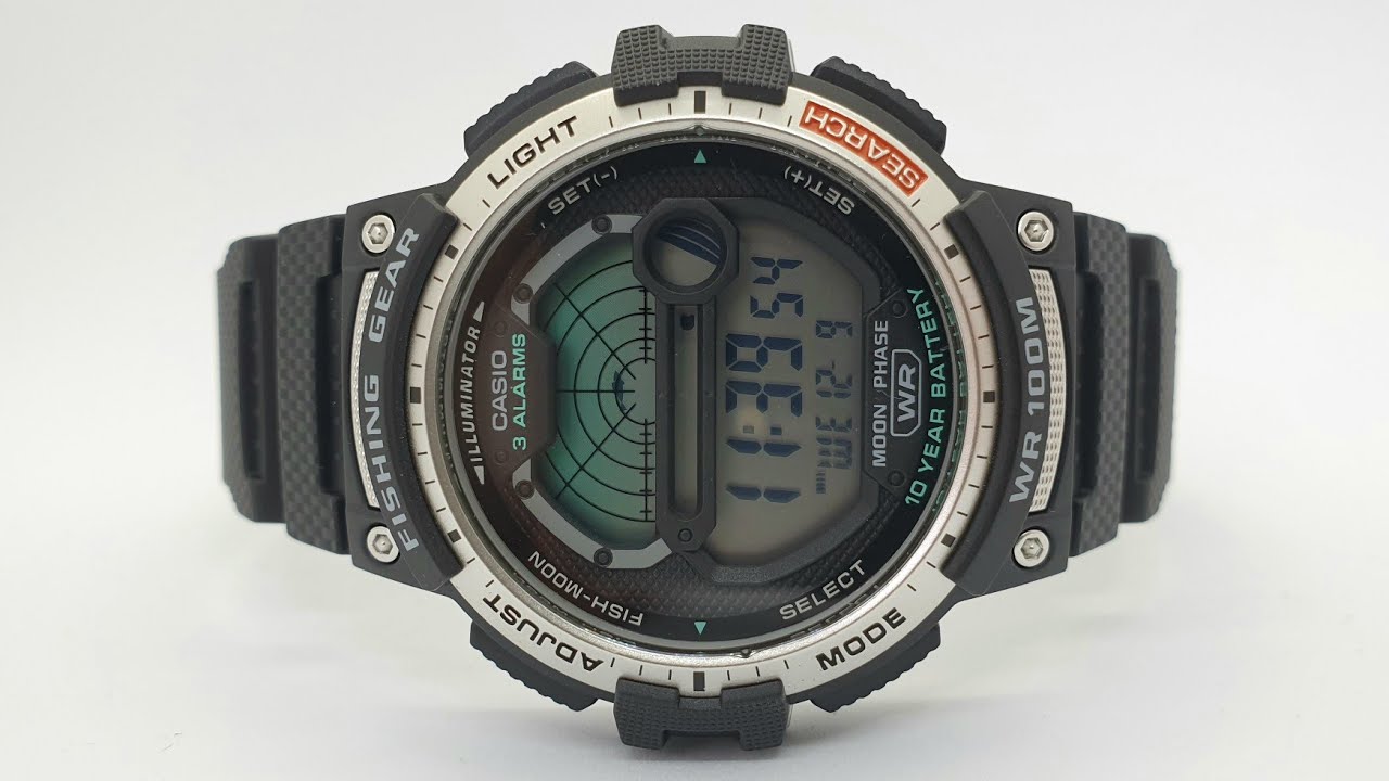 Рыбацкие часы CASIO WS-1200H-1A Fishing Gear