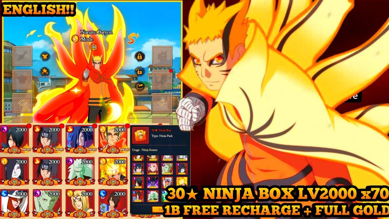 Naruto Ninpo Raid Idle Eng Private - 1B Free Recharge  , 30★ Ninja Box Lv2000 x70 , 4.2B Ingot