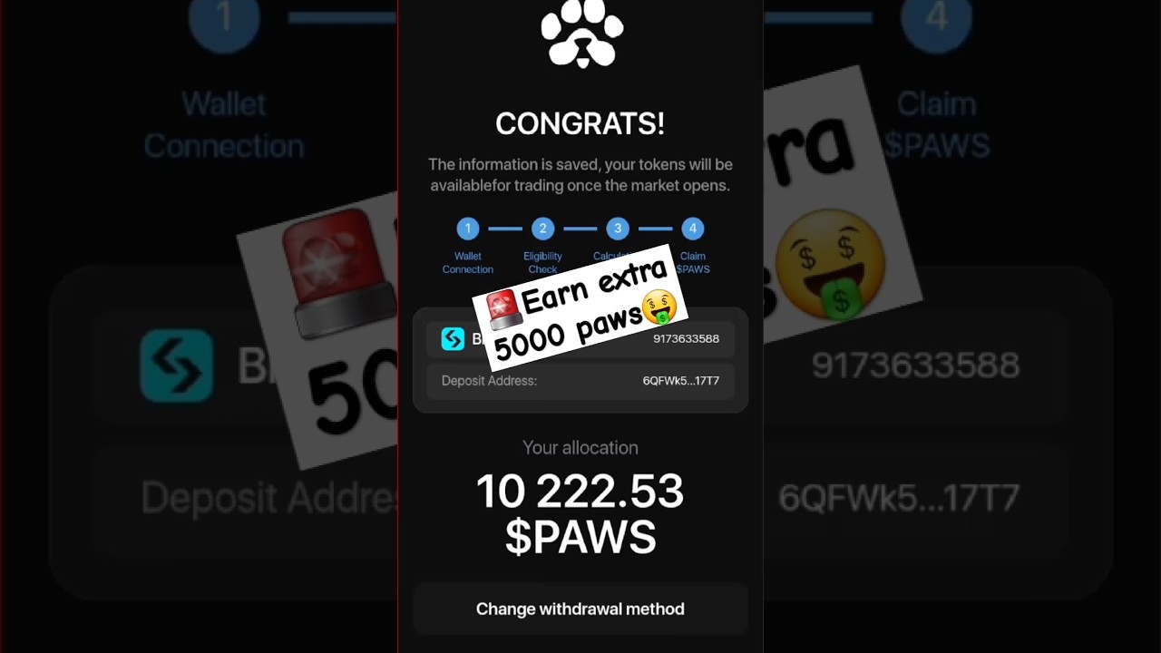 PAWS WIDHRAWAL START ll In which exchange should I do paws withdrawal? #paws