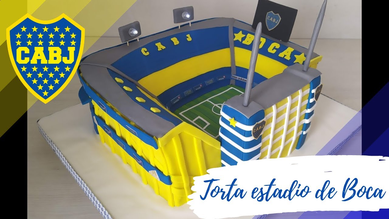 Torta del Estadio de Boca juniors Paso a Paso, torta de la Bombonera