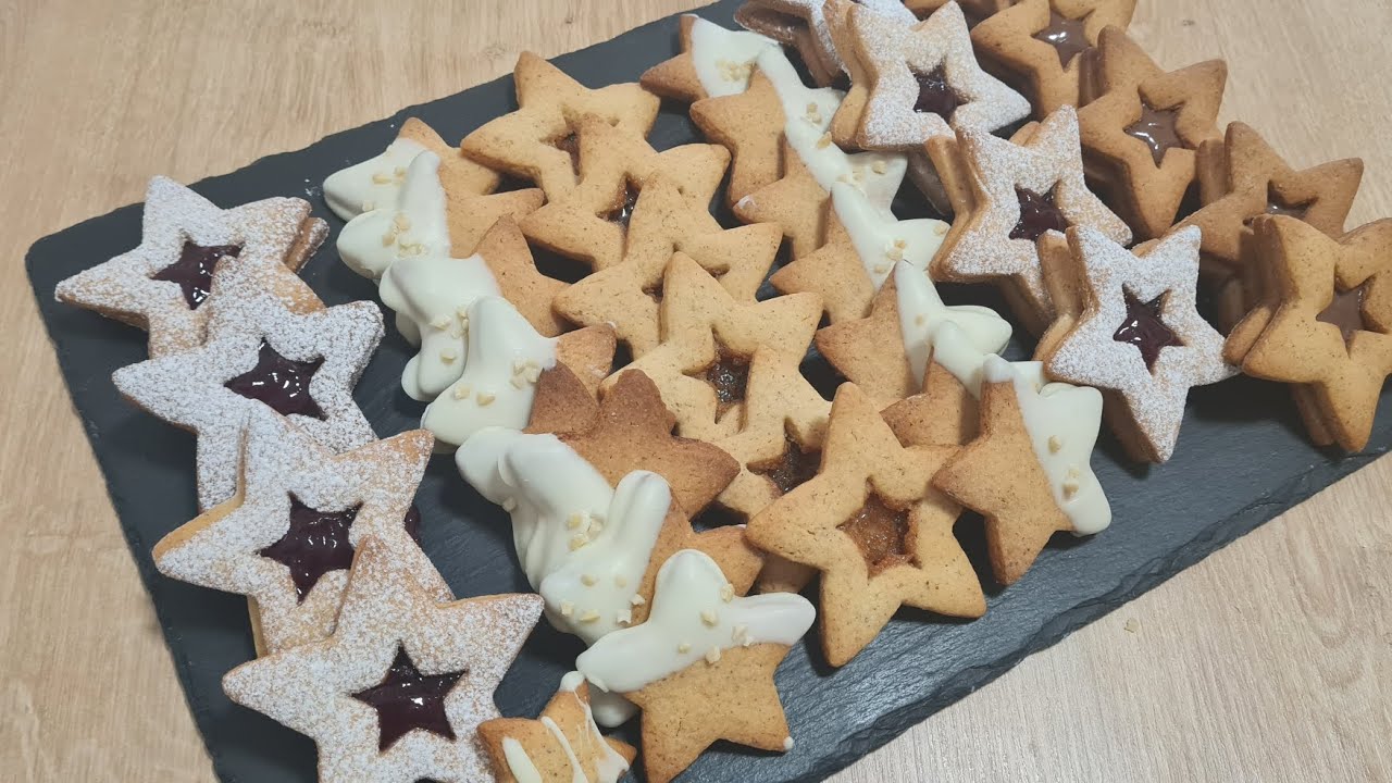 BISCOTTI DI NATALE con Pasta frolla alle mandorle, 1 impasto 4 tipi di biscotti