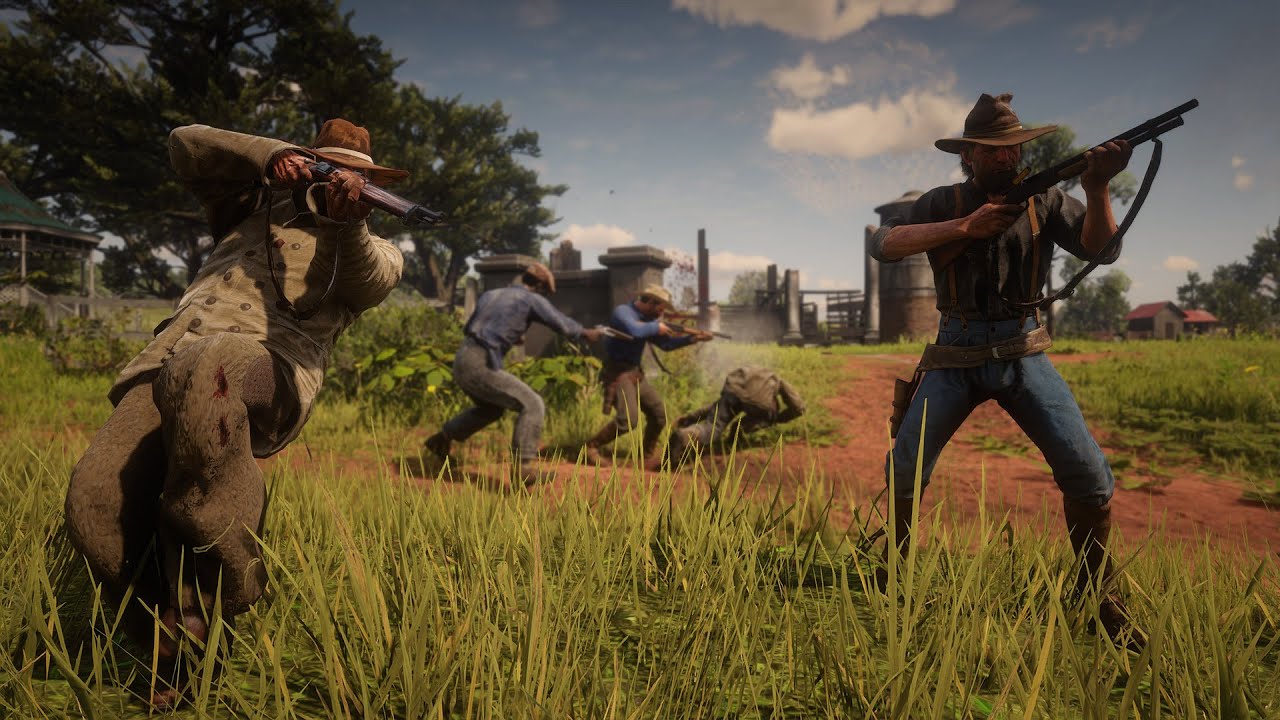 Red Dead Redemption 2 NPC Fights 3 Free For All Battle (Chaos Mode)