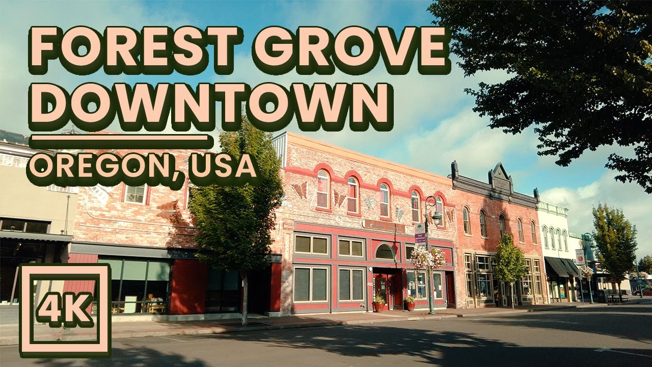 Downtown Forest Grove, Oregon Morning Walk | 4K