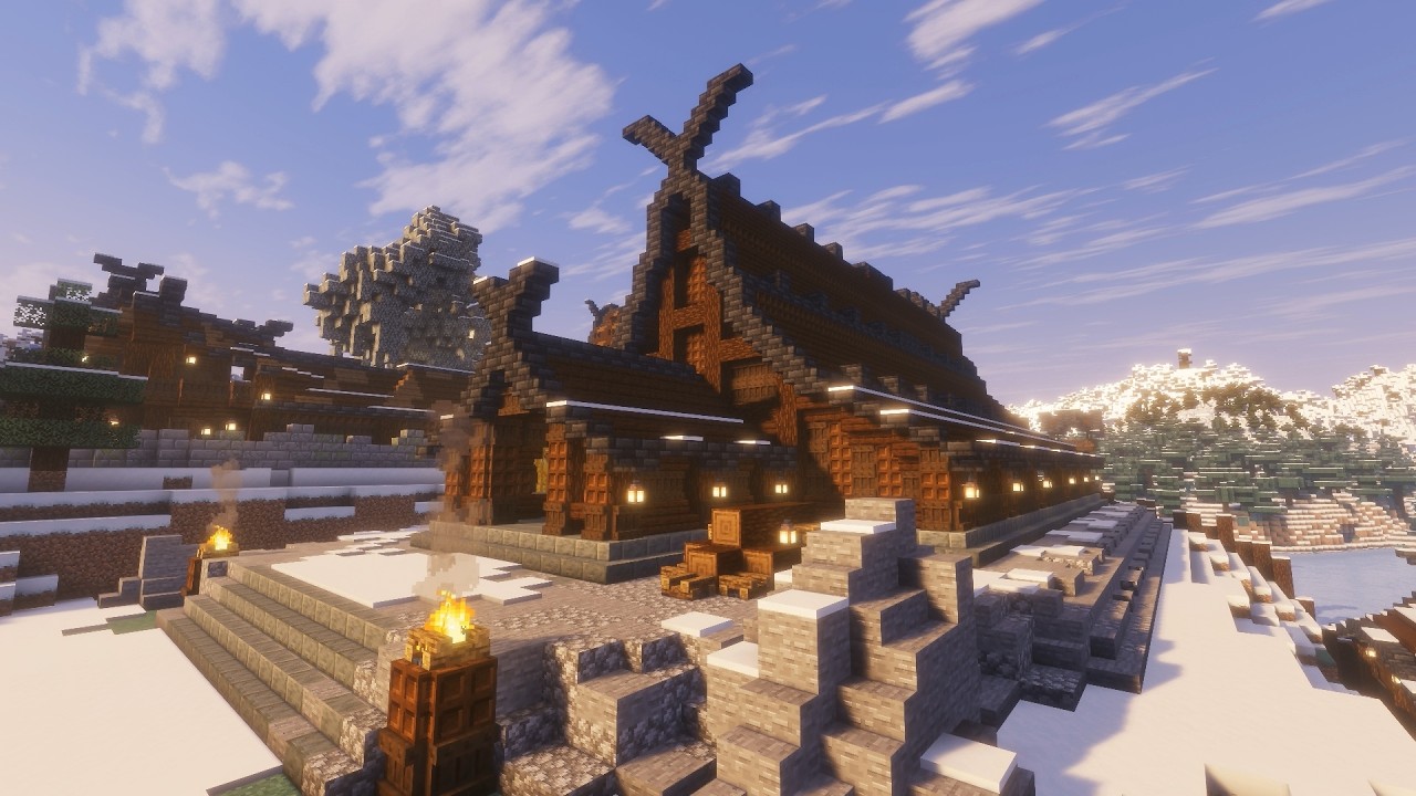Minecraft Nordic Great Hall! #minecraft #minecraftguide #minecraftbuilding