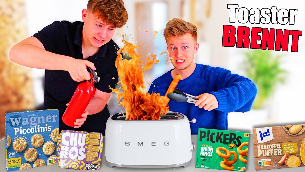 Experiment - 1 Tag alles aus Toaster essen 🍕🍟🍔 Toaster BRENNT! 😨 TipTapTube
