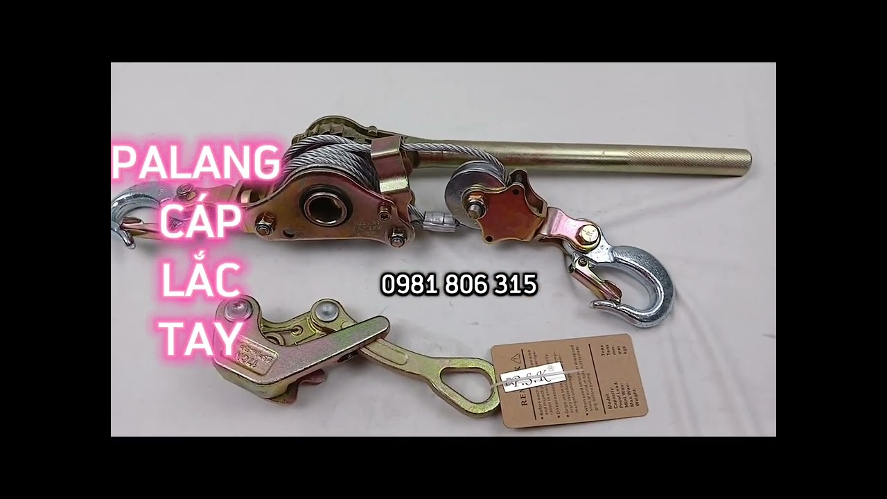 Palang cáp lắc tay, ba lăng cáp lắc tay 1 tấn, kẹp cáp 1 tấn, móc kẹp cáp, palang lắc tay Vintal