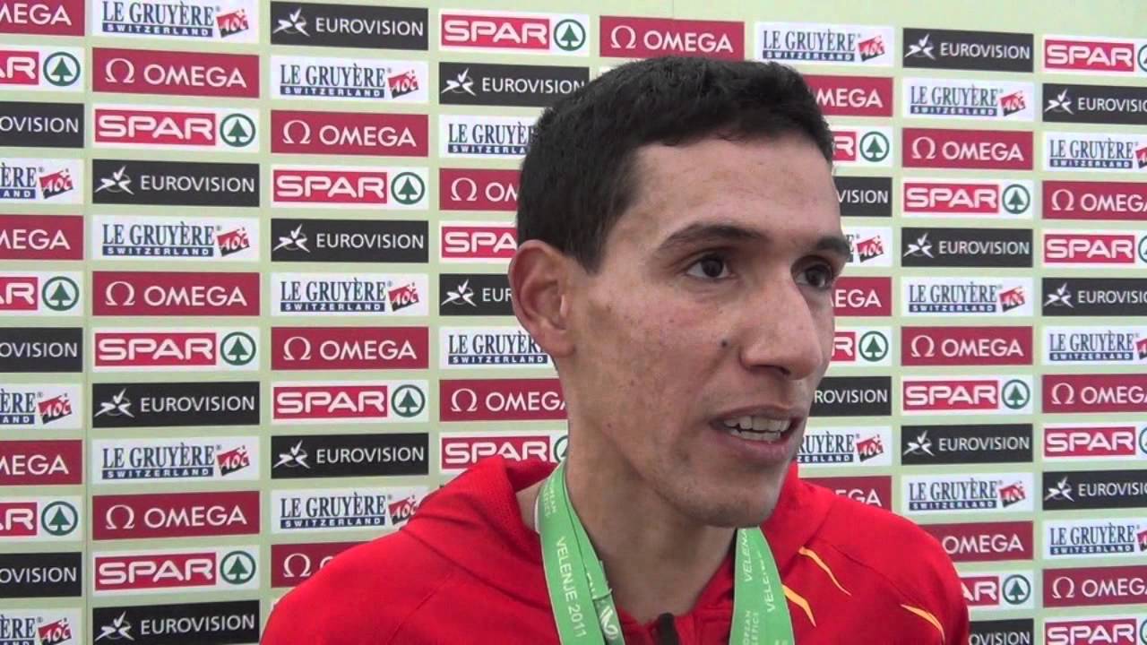 Ayad Lamdassem (ESP) after winning silver in men's race (in Spanish)
