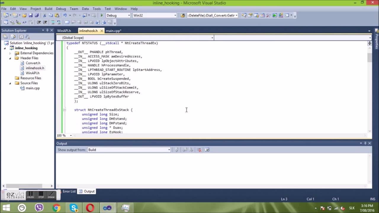 Inline hooking dll into running process C++