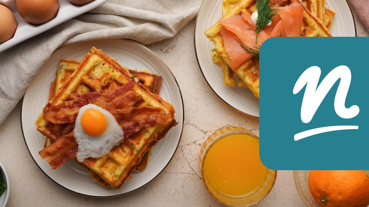 Sajtos-zöldfűszeres gofri recept | Nosalty