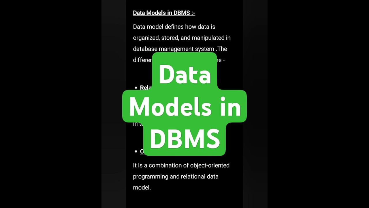 Data models 