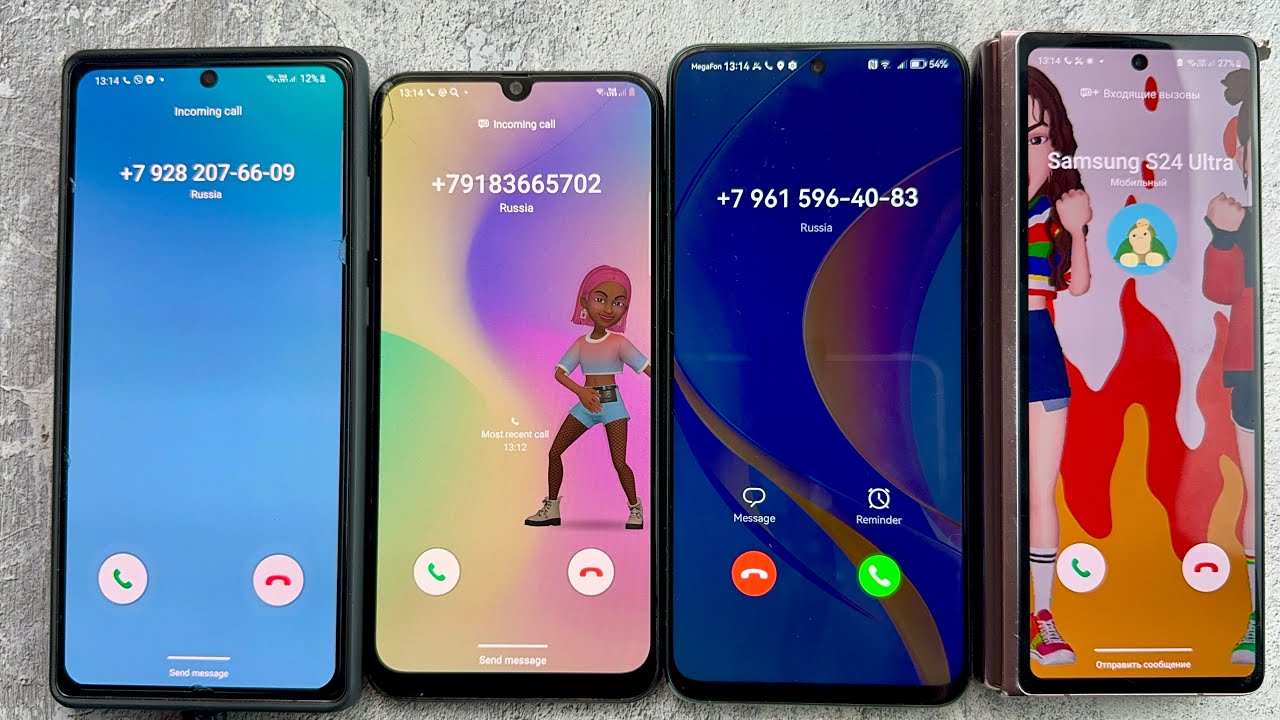 Incoming Calls Samsung Galaxy Note 20 + Samsung Galaxy A50 + Huawei NY90 + Samsung Galaxy Fold2