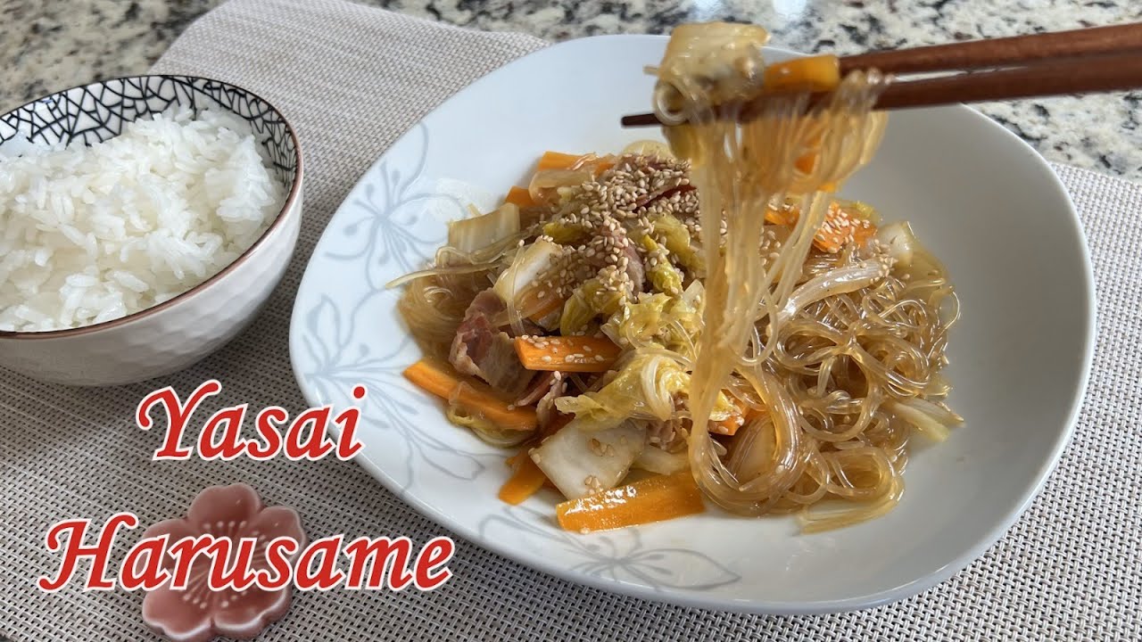 Yasai Harusame | Fideos Chinos con Verduras |  Fácil y Delicioso