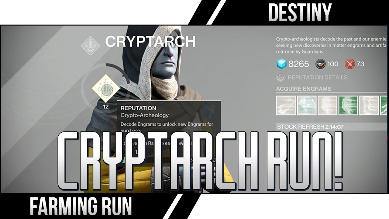 DESTINY CRYPTARCH RUN Up to 3 Legendary Engrams Every 2 Hours (DESTINY Glimmer Farming Loot Run)