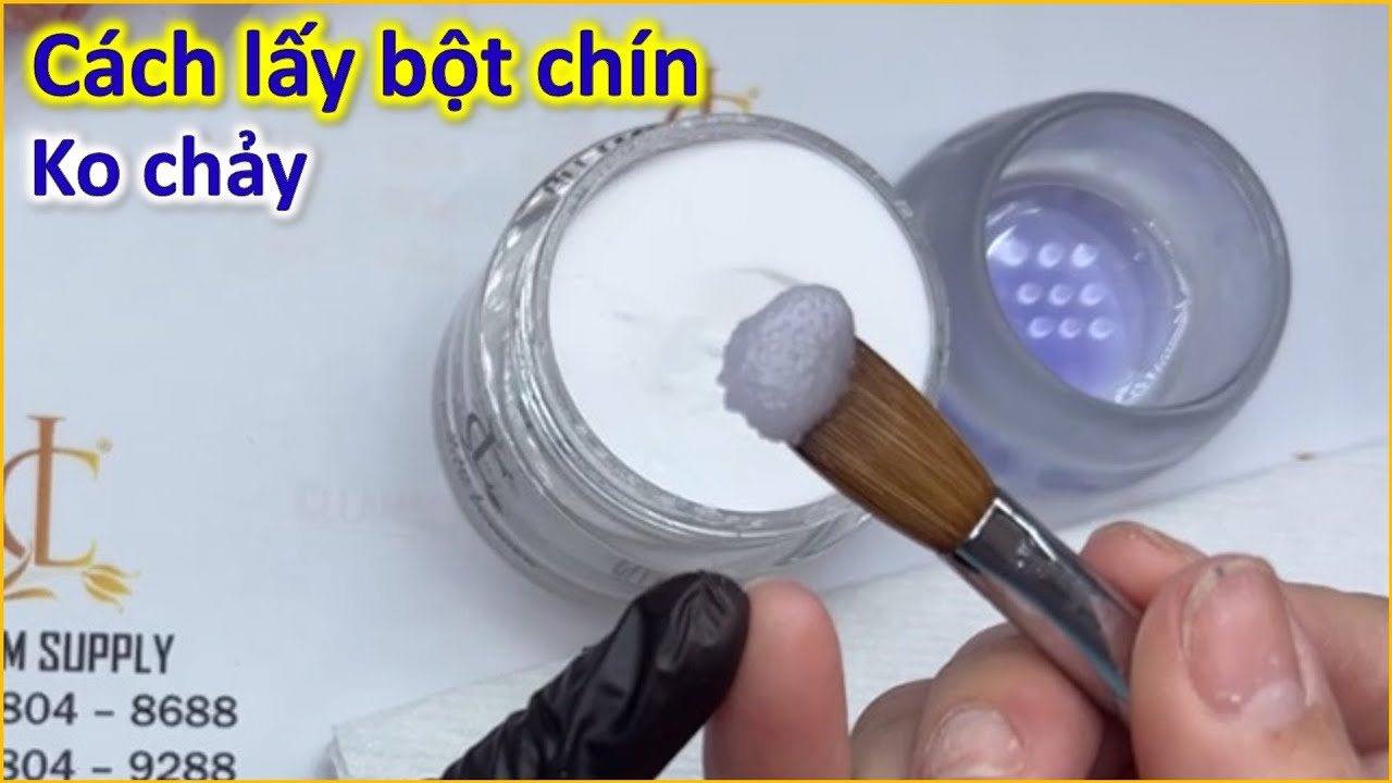 Cách lấy bột chín, đắp bột dũa shape và đính đá | Christine Lam