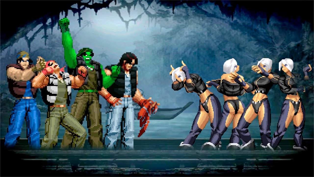 The King of Fighters (MUGEN) | Ralf Jones vs Angel Team