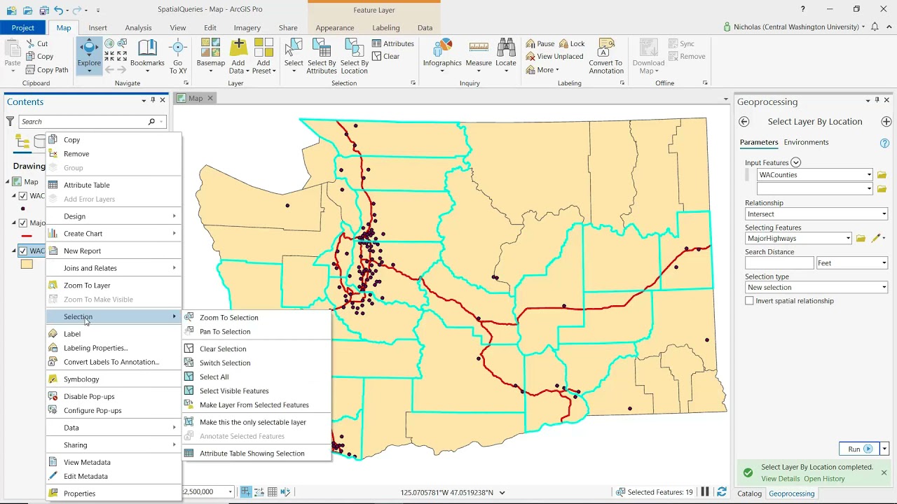 Выполнение пространственного запроса в ArcGIS Pro