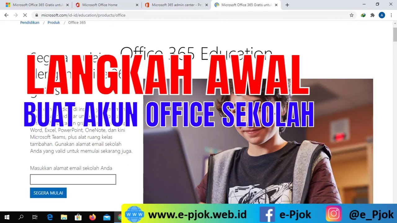 Cara membuat akun office 365 untuk sekolah Secara Gratis
