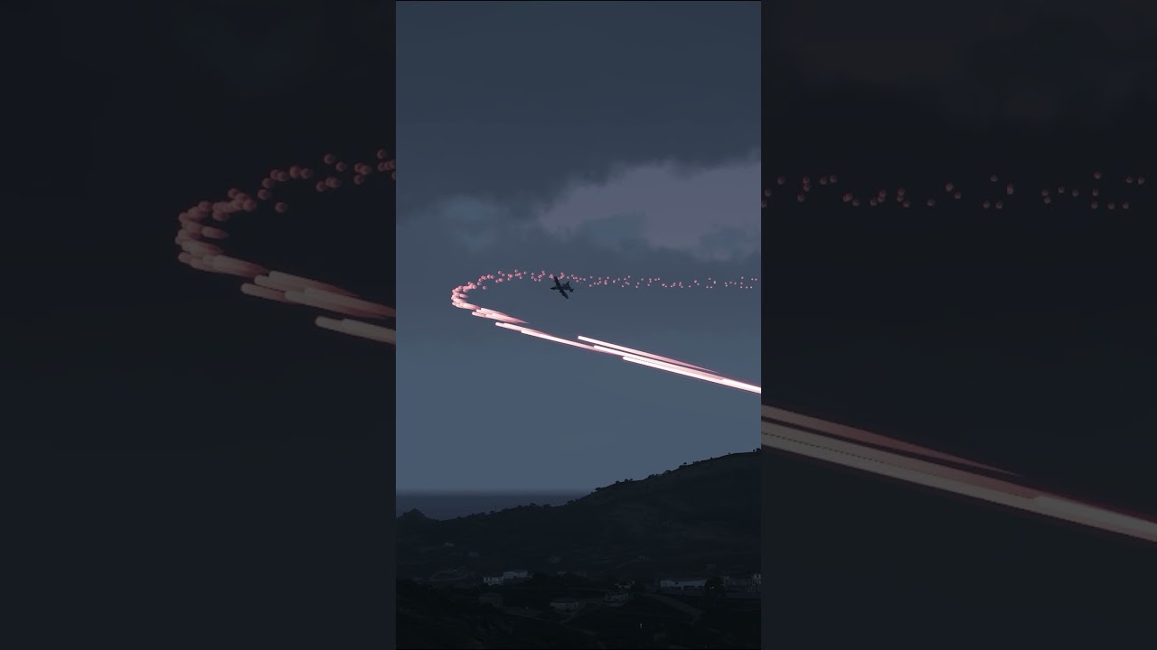 A-10 Drops 4 MASSIVE Bombs at Night!  #military #a10warthog #simulation