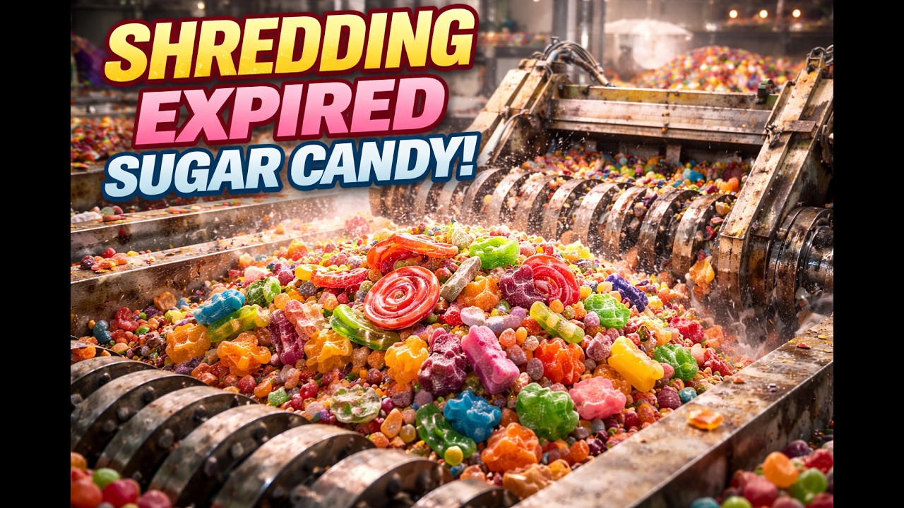 Twin shaft Candy shredder, Dual shaft candy shredder, Dual shaft expired candies shredder, 