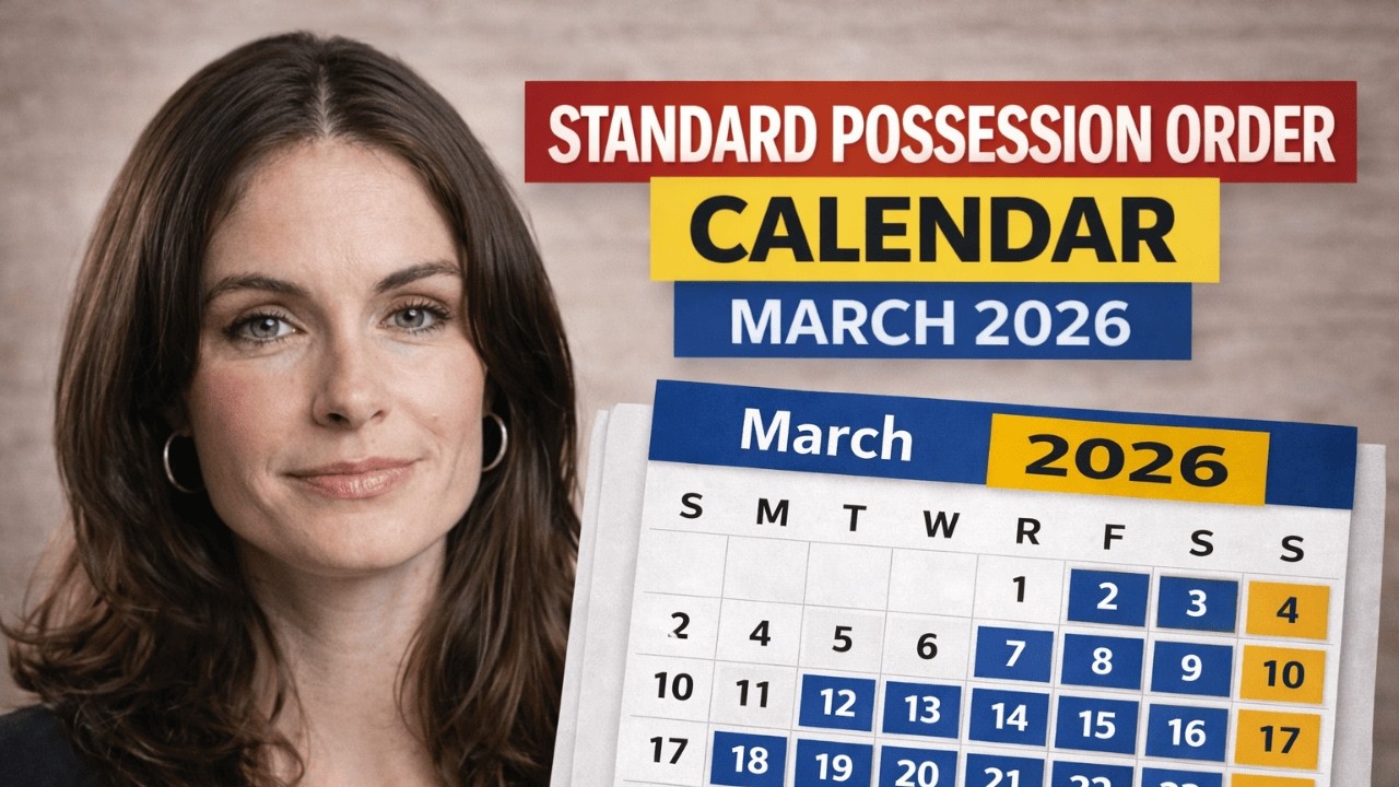The Standard Possession Order Calendar for March 2026