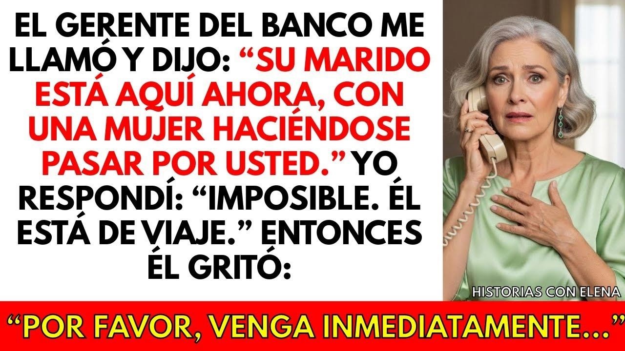 El banco me llamó “Su marido está aquí con otra mujer.” Respondí “¿IMPOSIBLE, él no viajó”