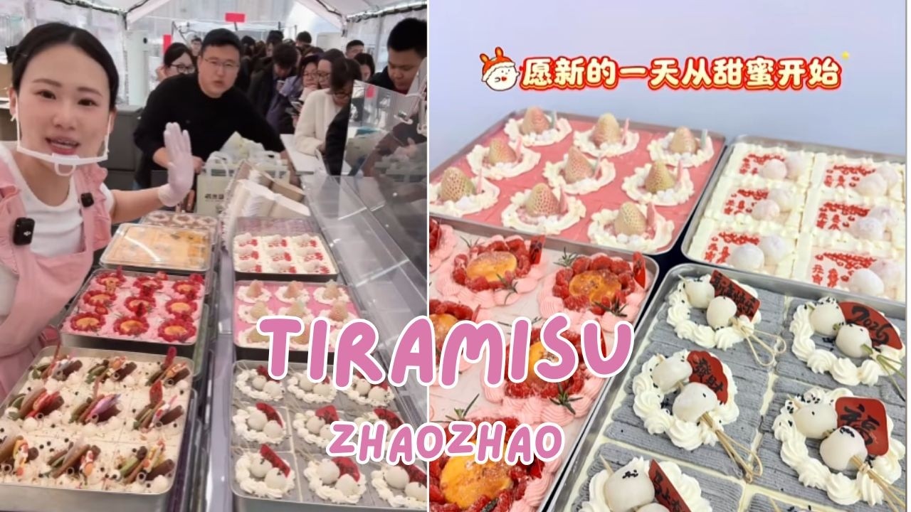 🔴Live🔴How long did Zhao Zhao need to sell out 80 trays of tiramisu?03052026 - China Food #tiramisu