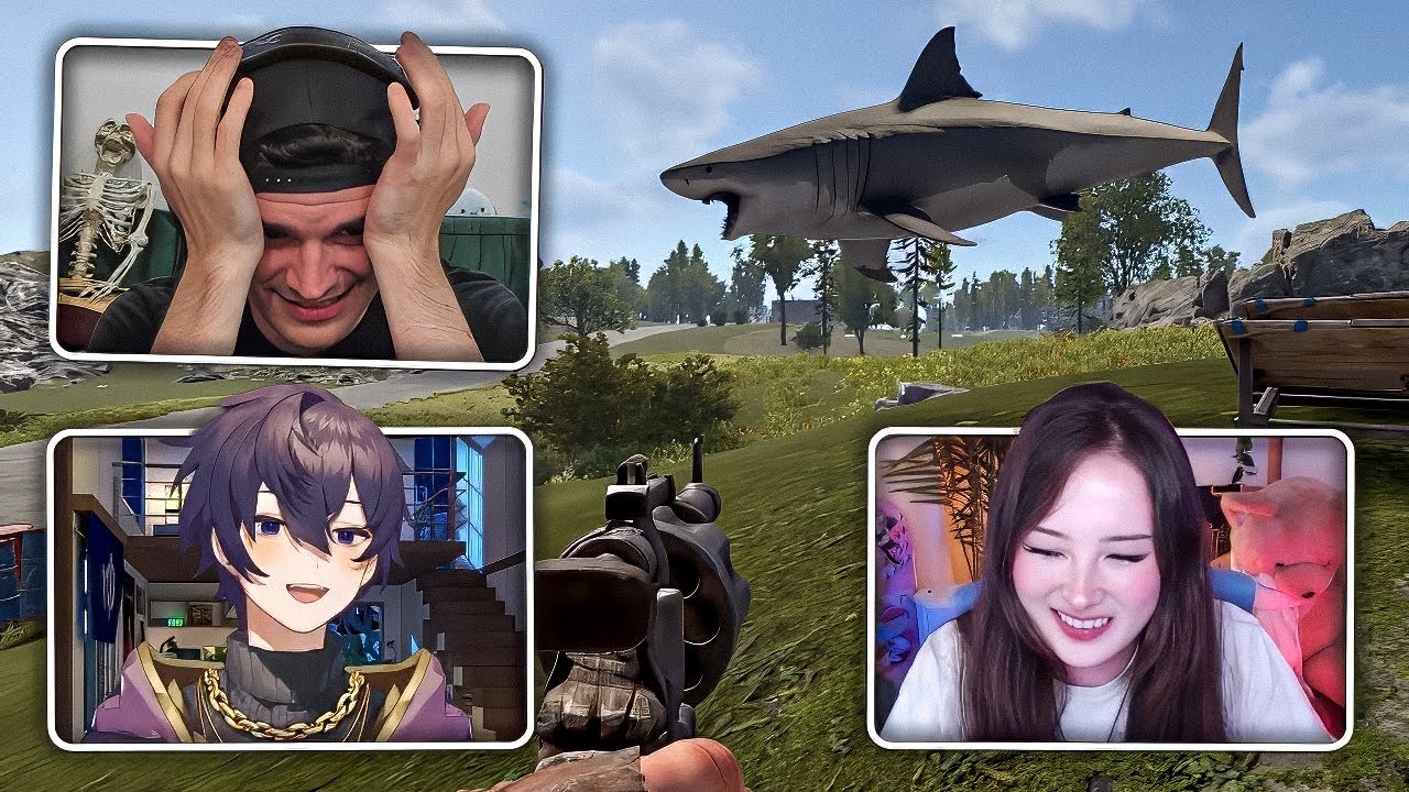Spawning Flying Sharks to Troll Rust Players (ft. Foolish, Tina, & Shoto)