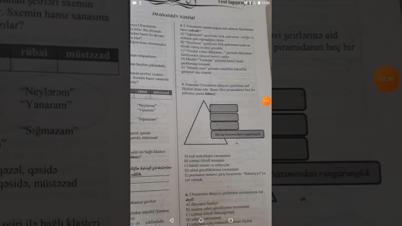 İ.Nəsimi ,test izahı 1-ci hissə.