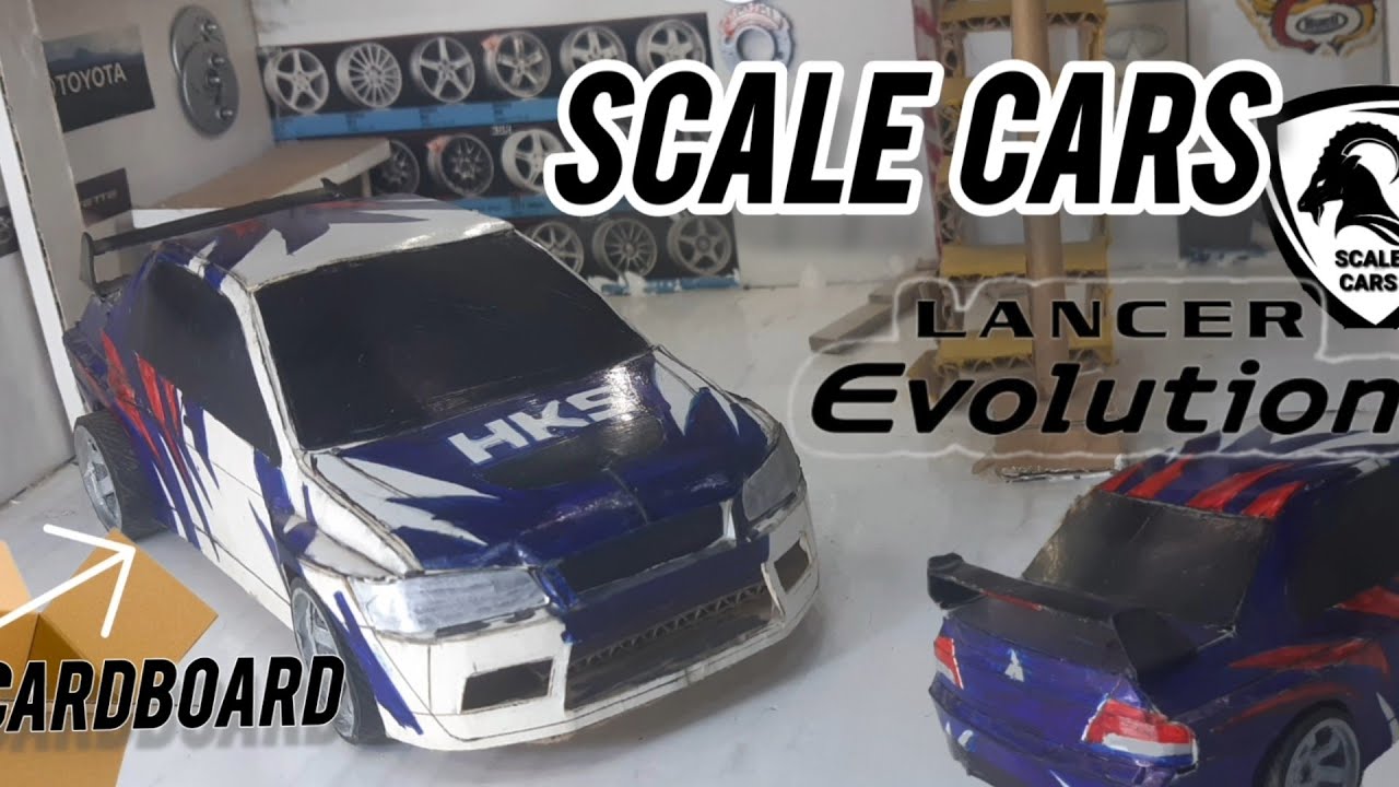 Mitsubishi Lancer Evolucion 7 a Escala De Carton (1/20) how to  make cardboard #mitsubishi