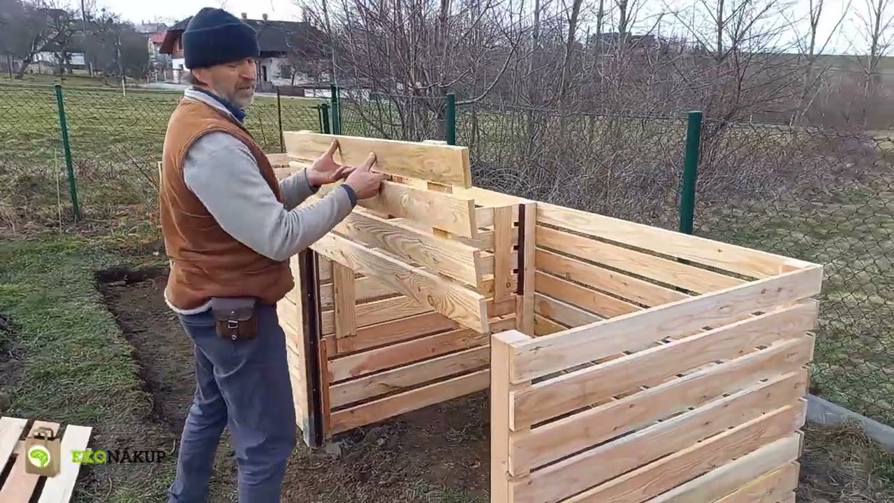 Modřínový tříkomorový kompostér MASIV 6000