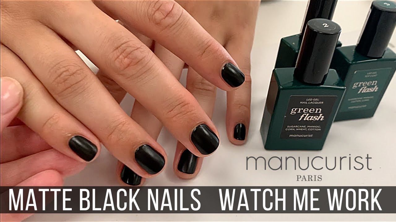Full Salon Service | 🖤Matte Black Nails🖤  feat. Manucurist 🇫🇷 | Watch Me Work