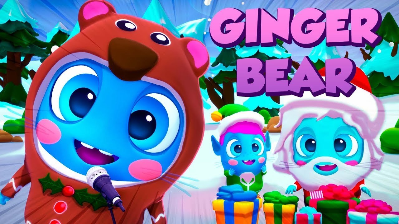 Let's sing Ginger Bear 🧸Gummy Bear Christmas Version I Songs for kids I The Mini Moonies
