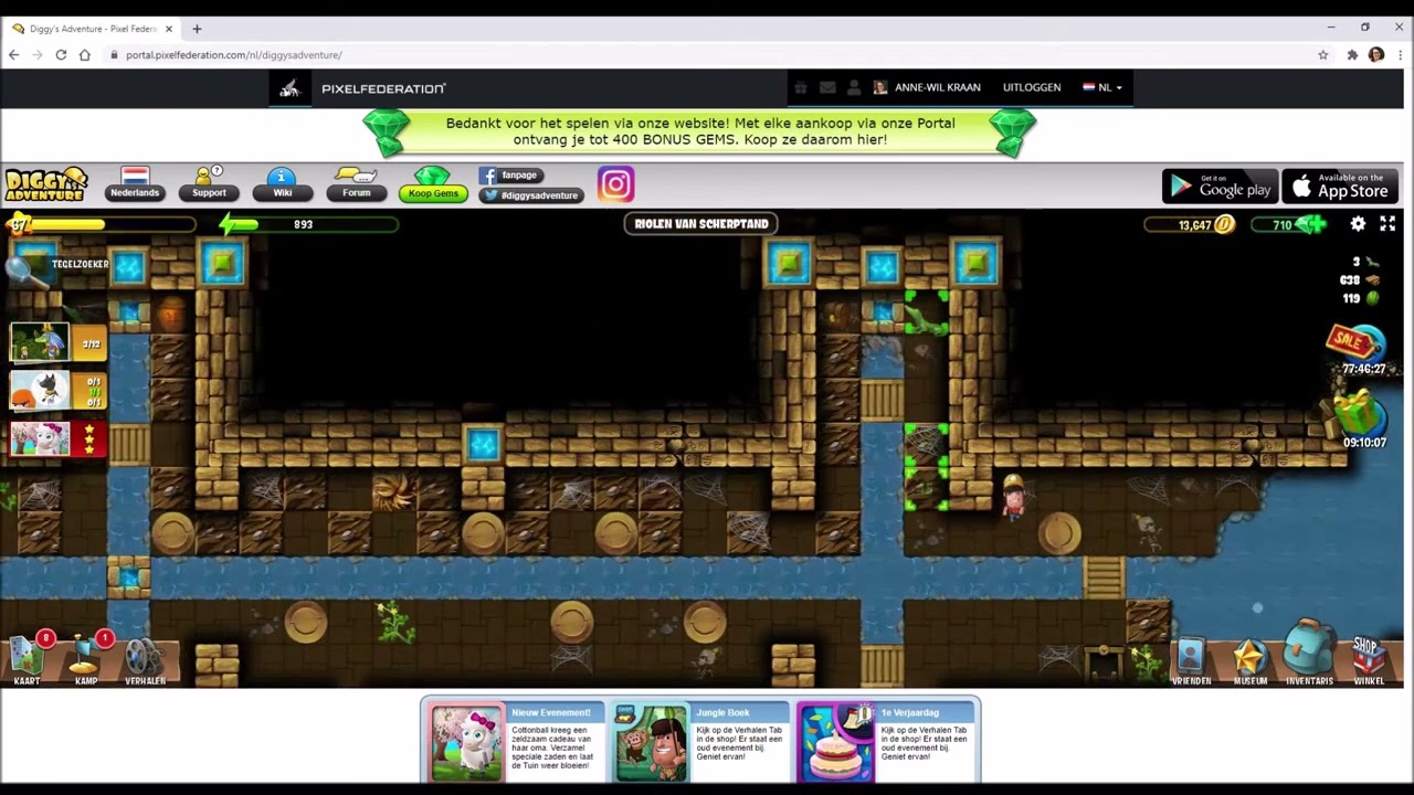 Diggy's Adventure Egypte Sobek |  14 riolen van scherptand