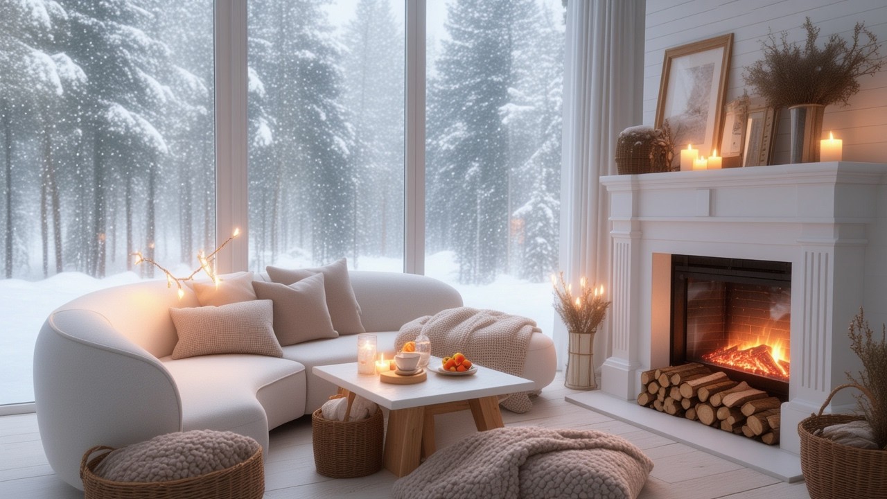 Cozy Winter Night Jazz ☕❄️ Relaxing Coffee Shop Ambience for Study & Relax - 12 Hours Jazz Mix