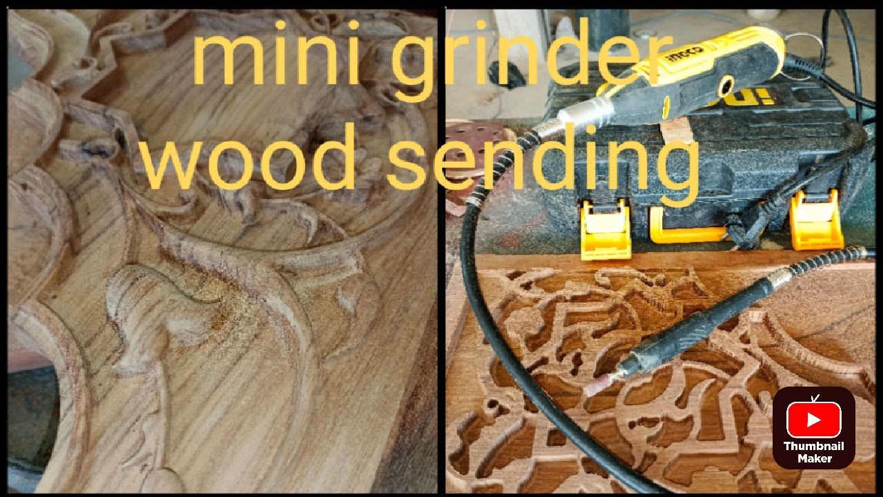 mini grinder wood carving machine lakadi ghisai ka aasan tarika#wood sending