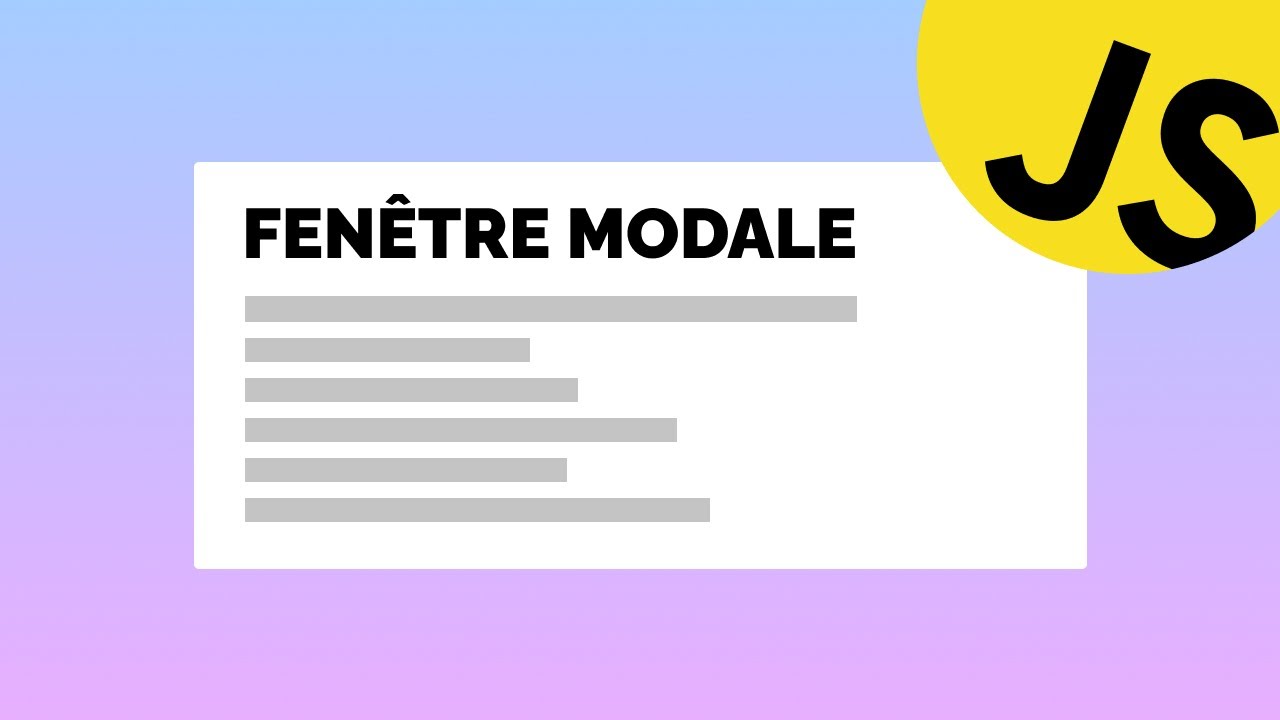 Coder une fenêtre Modale en JavaScript